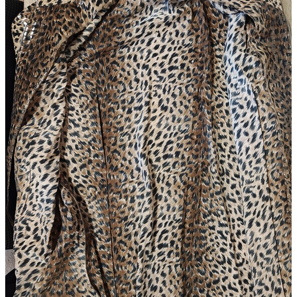Exclusively Misook Women's L Leopard Print Sequined Jacket Collared Zip Up - Picture 11 of 12